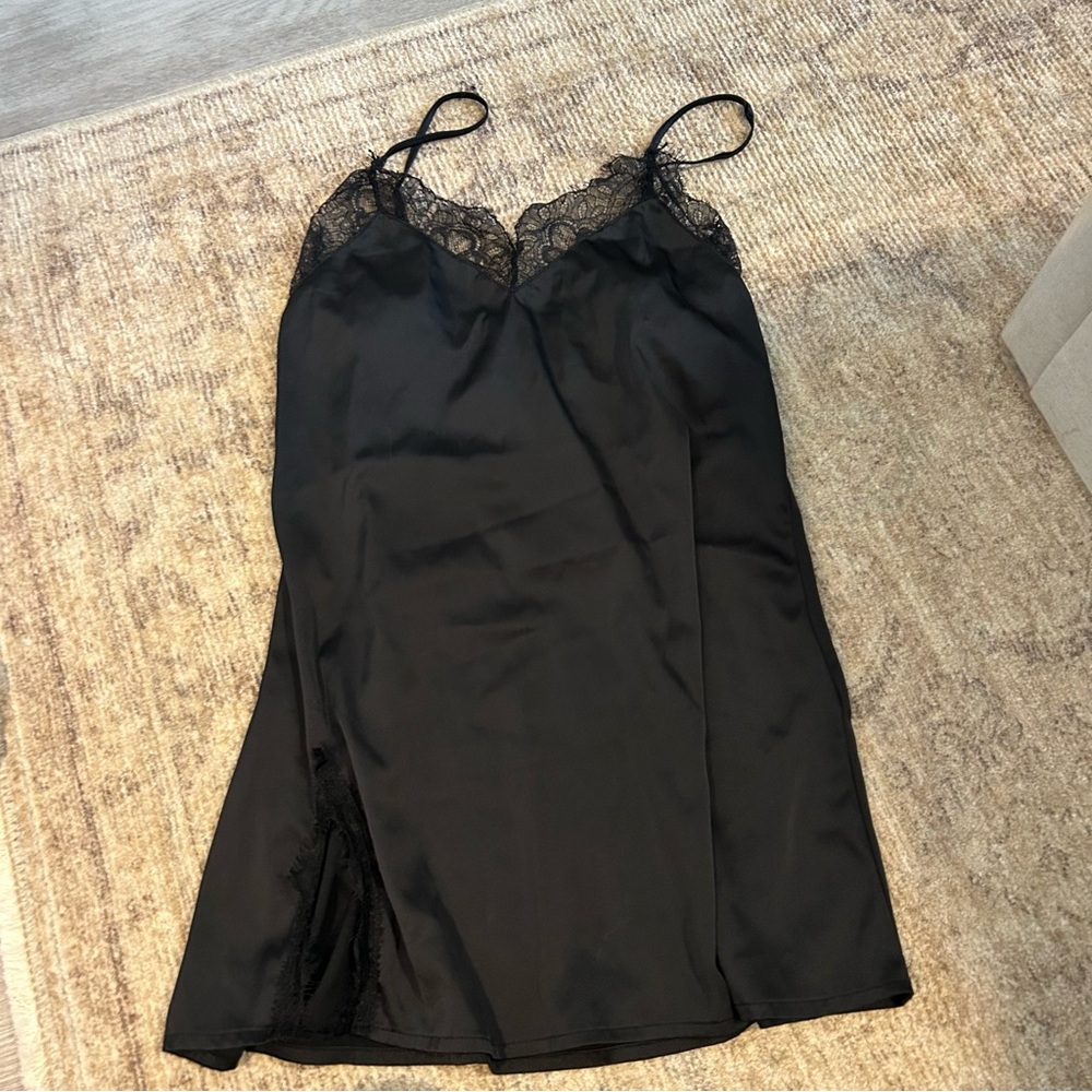 Elegant Black Lace Slip Dress